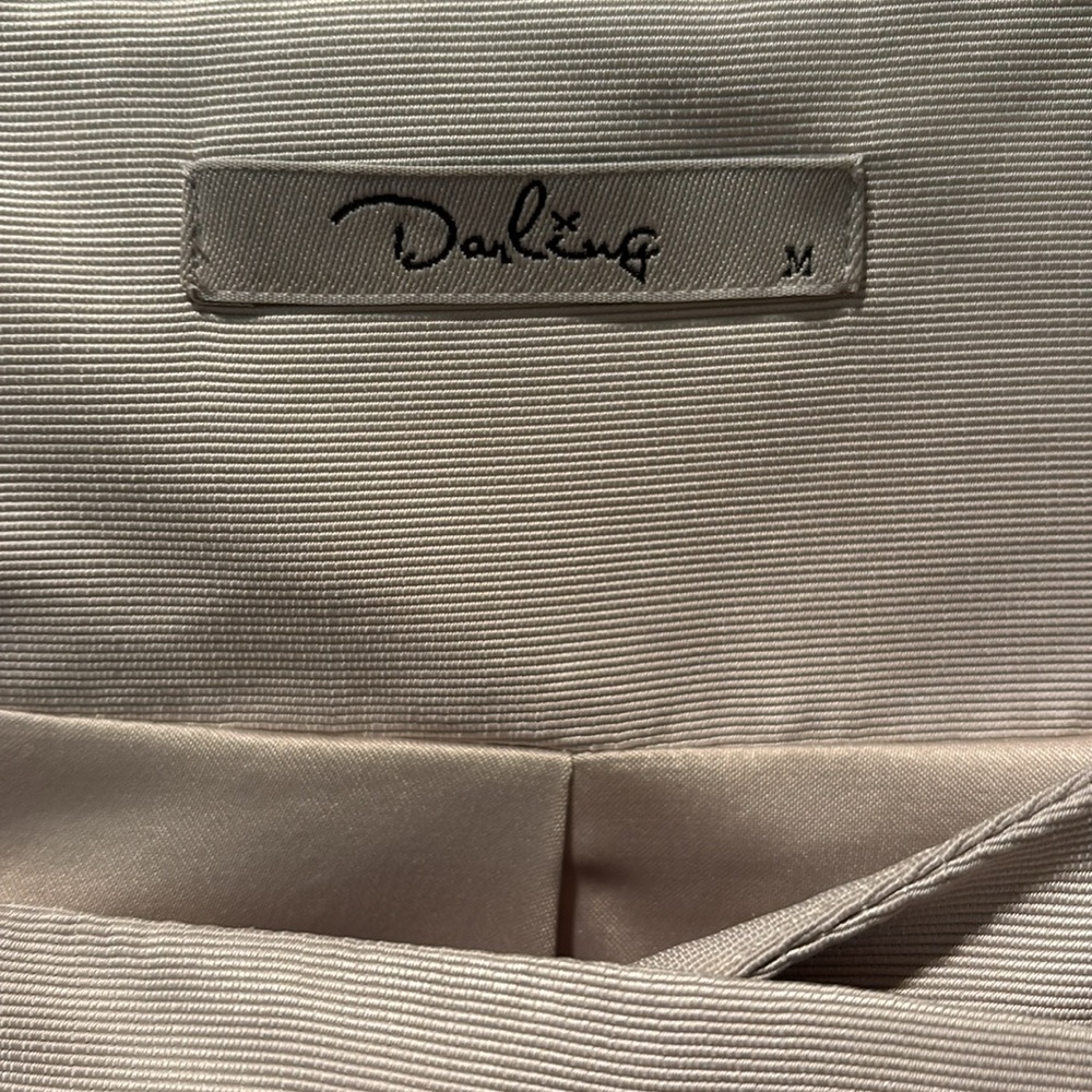 Darling Elegant Beige Double-Breasted Tie Waist Jacket Size M - Picture 3 of 7